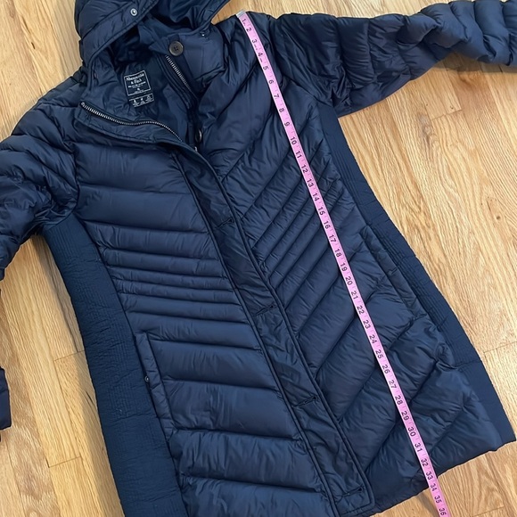 Abercrombie & Fitch Navy Blue Down Longline Puffer Jacket Sz XL - Picture 4 of 11